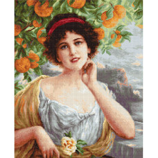 G546 Красуня під апельсиновим деревом. Luca-S. Набір для вишивки нитками гобеленовим стібком, канва без малюнку(Знятий з виробництва)