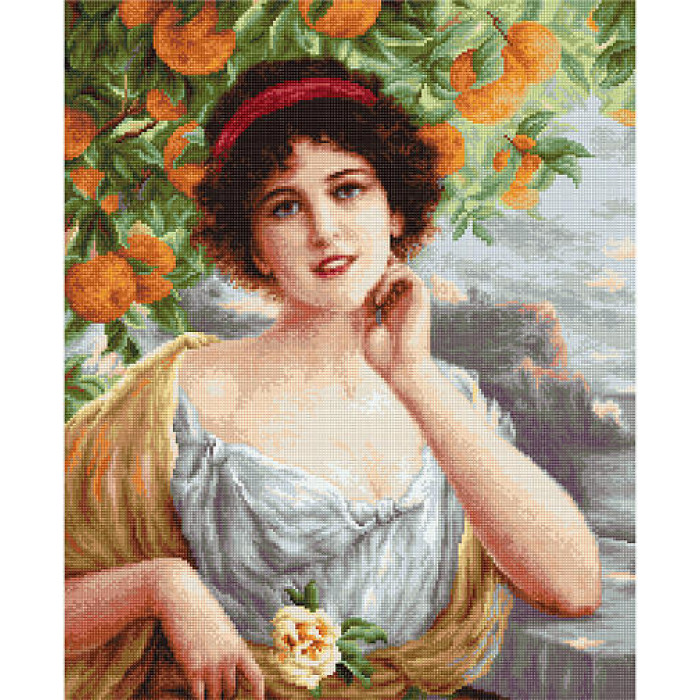 G546 Красуня під апельсиновим деревом. Luca-S. Набір для вишивки нитками гобеленовим стібком, канва без малюнку(Знятий з виробництва)