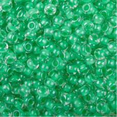 38656 10/0 чеський бісер Preciosa, 5 г, зелений, кристальний глазурований з фарбованим отвором
