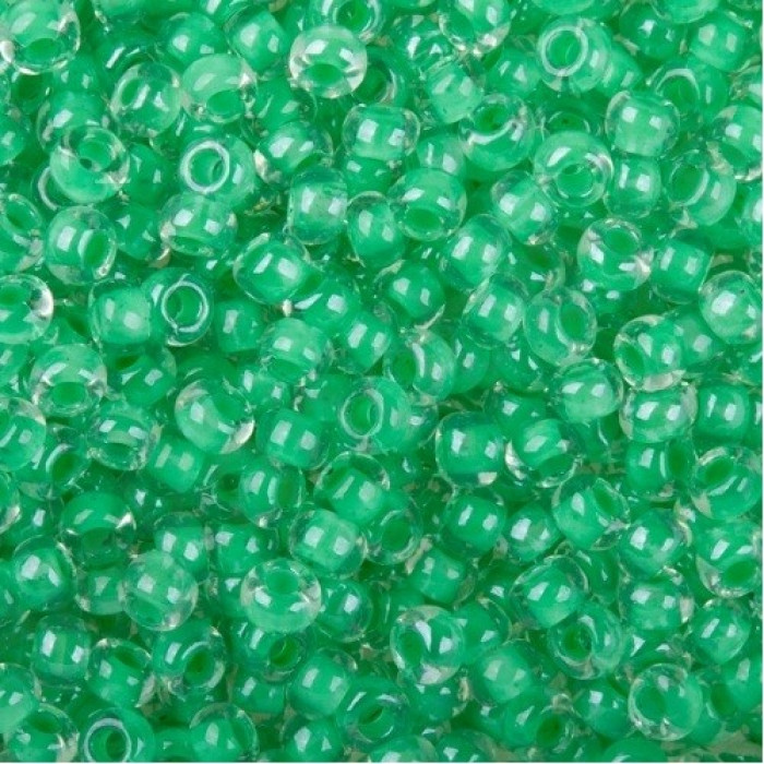 38656 10/0 чеський бісер Preciosa, 5 г, зелений, кристальний глазурований з фарбованим отвором