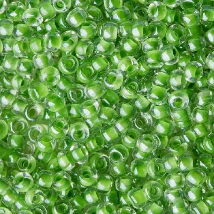 38657 10/0 чеський бісер Preciosa, 50 г, зелений, кристальний глазурований з фарбованим отвором