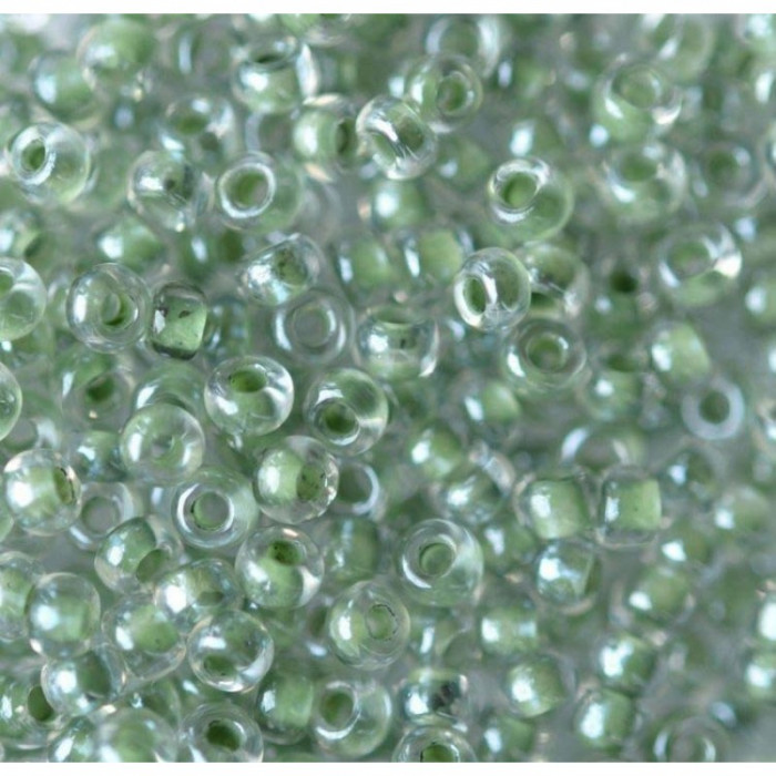 38659 10/0 чеський бісер Preciosa, 5 г, сіро-зелений, кристальний глазурований з фарбованим отвором