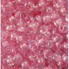 38694 10/0 чеський бісер Preciosa, 5 г, рожевий світлий, кристальний глазурований з фарбованим отвором