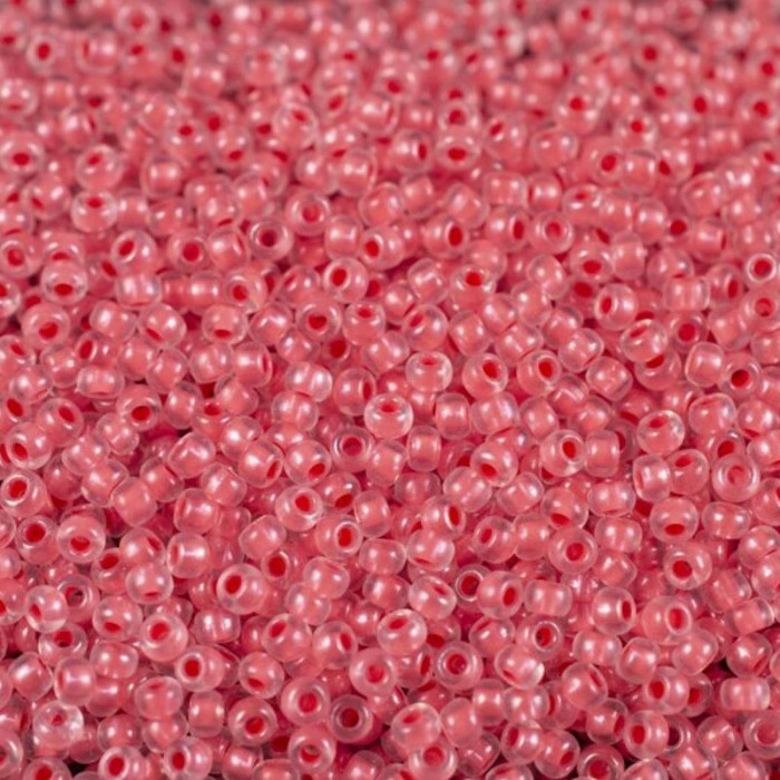 38697 10/0 чеський бісер Preciosa, 5 г, червона троянда, кристальний глазурований з фарбованим отвором