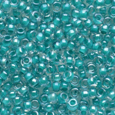 38858 10/0 чеський бісер Preciosa, 5 гр, лазуровий, кристальний глазурований з фарбованим отвором