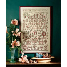 39-4454 Permin Набір для вишивки рахунковим хрестиком - Sampler 1854 46х70 см, Льон 28 ct