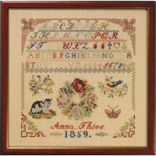 39-5301 Permin Набір для вишивки рахунковим хрестиком - Anna Thies 1859 35х35 см, Льон 32 ct