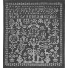 39-7339 Permin Набір для вишивки рахунковим хрестиком - Grey namecloth 54х59 см, Льон 28 ct