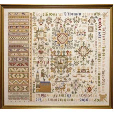 39-8406 Permin Набір для вишивки рахунковим хрестиком - Sampler ''Antique' 61х57 см, Льон 30 ct
