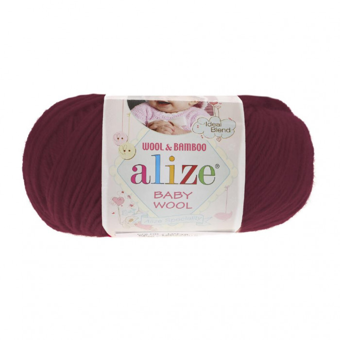 390 Пряжа Baby Wool 50гр - 175м (Вишневий) Alize(Знятий з виробництва)