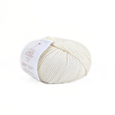 390 Пряжа Laines du Nord Baby Soft, 50г - 135м, молочний, 50% бавовна органічна, 50% cоєві волокна