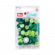 393001 Кнопки Color Snaps Love, 12.4 мм, зеленого кольору. Prym