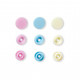 393007 Кнопки Color Snaps, д 12,4 мм, 100%полиацеталь, рожевий, синій, перловий, 30шт Prym
