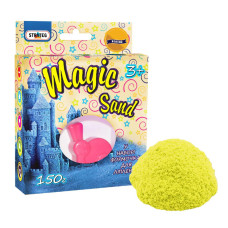 39306 Strateg Набір для творчості - Чарівний пісок Magic sand жовтий з формочкою, 150 г (Стратег)