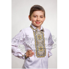 СД001дБ34нн Сорочка дитяча (для хлопчика), домоткане полотно, біле, 4-7 років. Барвиста вишиванка. Заготовка для вишивки бісером