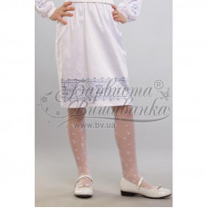 БС019дБ34нн Спідниця деткая, домоткане полотно, біле, 6-8 років. Барвиста вишиванка. Заготовка для вишивки бісером