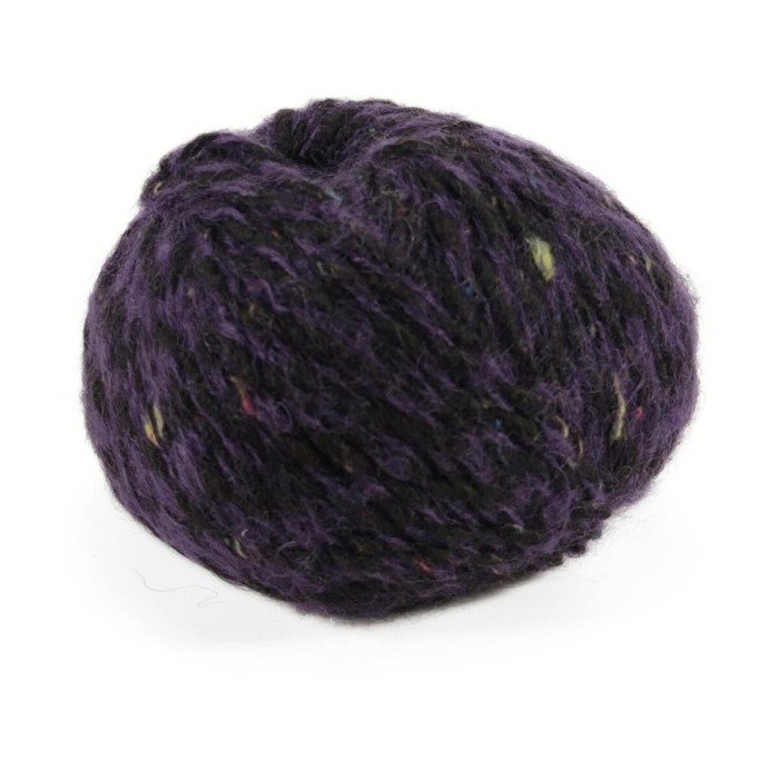 40 Пряжа Campolmi Filati Pierrot, 100г - 115м, фіолетовий-чорний, 25% мохер, 50% вовна, 25% акрил