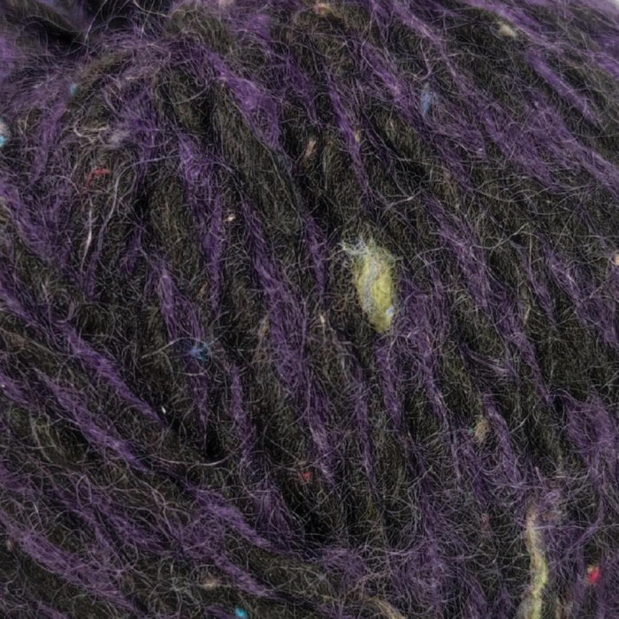 40 Пряжа Campolmi Filati Pierrot, 100г - 115м, фіолетовий-чорний, 25% мохер, 50% вовна, 25% акрил