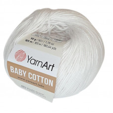 400 Пряжа Baby Cotton 50гр - 165 м (білий). YarnArt