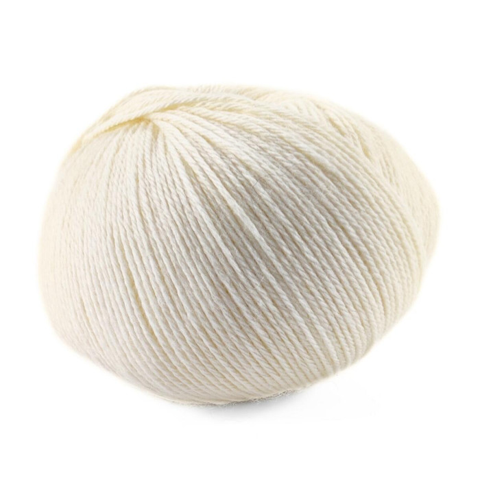 400 Пряжа Campolmi Filati Svezia, 100г - 250м, молочний, 50% вовна, 50% акрил