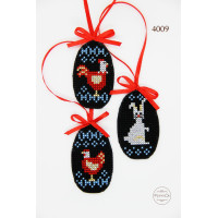 4009 ФрузелОк Набір для вишивки рахунковим хрестиком по пластику - Яйця, 3,5x6 см (3шт)