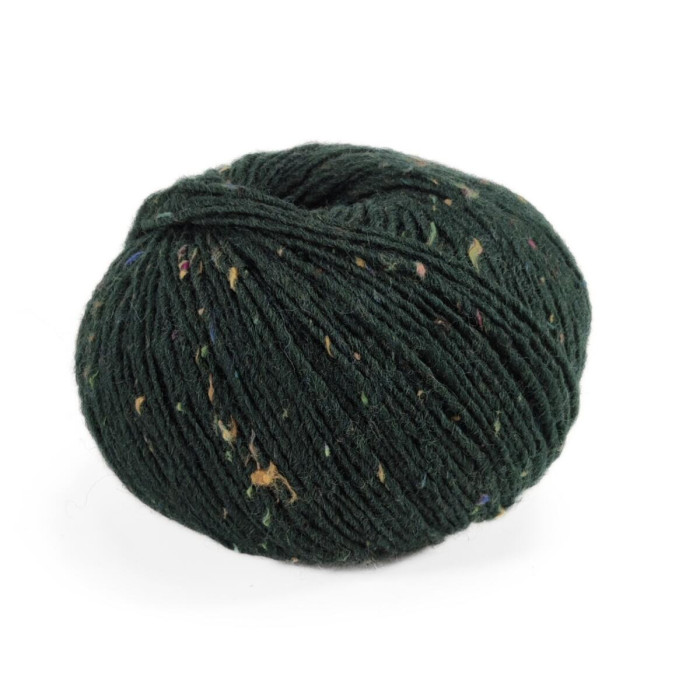 401 Пряжа Campolmi Filati Tweed, 100г - 250м, темно-зелений, 50% вовна, 50% акрил