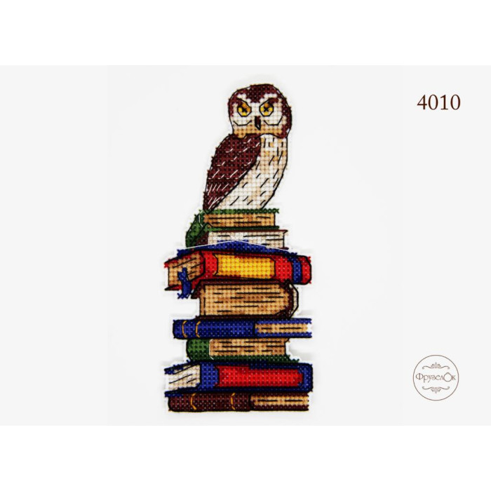 4010 ФрузелОк Набір для вишивки рахунковим хрестиком по пластику - Закладка Сова, 6,5x13,5 см