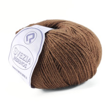 403 Пряжа Campolmi Filati Svezia, 100г - 250м, коричневий, 50% вовна, 50% акрил