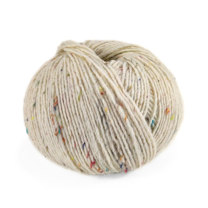 407 Пряжа Campolmi Filati Tweed, 100г - 250м, білий, 50% вовна, 50% акрил