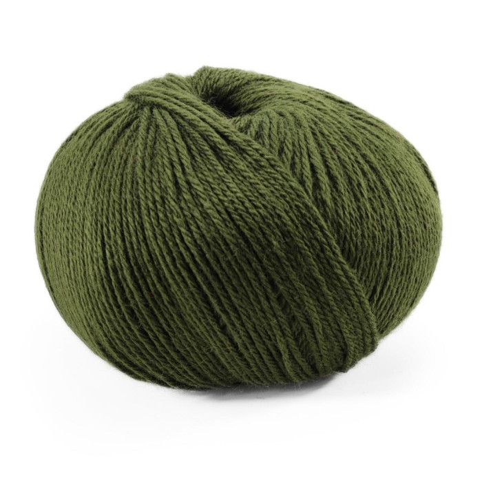 408 Пряжа Campolmi Filati Svezia, 100г - 250м, мілітарі-зелений, 50% вовна, 50% акрил