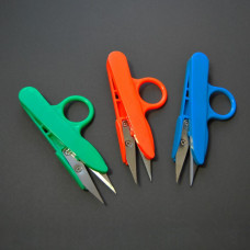 Ножиці для обрізки нитки з кільцем пластикова ручка, довжина 12 см, колір в асортименті