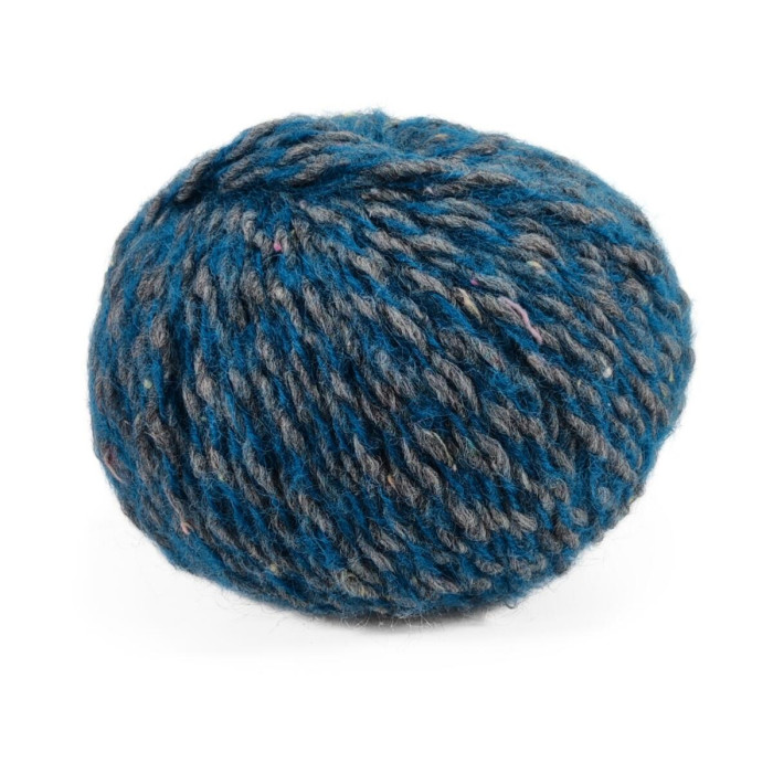 41 Пряжа Campolmi Filati Pierrot, 100г - 115м, синій-сірий, 25% мохер, 50% вовна, 25% акрил