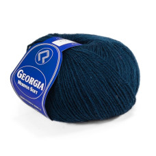 412 Пряжа Campolmi Filati Georgia, 50г - 200м, темно-синій, 50% вовна меринос, 50% акрил