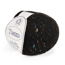 412 Пряжа Campolmi Filati Tweed, 100г - 250м, чорний, 50% вовна, 50% акрил