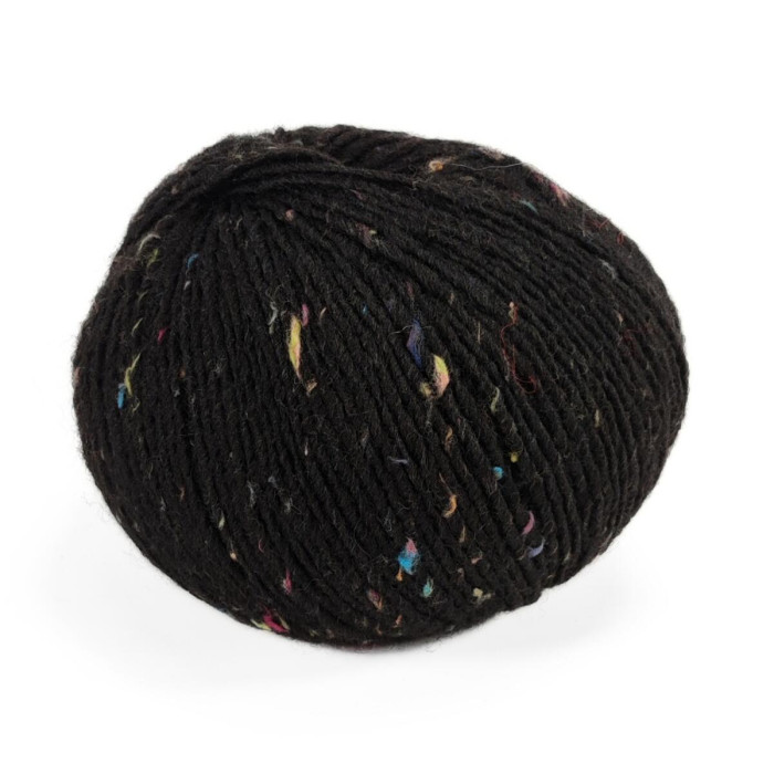 412 Пряжа Campolmi Filati Tweed, 100г - 250м, чорний, 50% вовна, 50% акрил