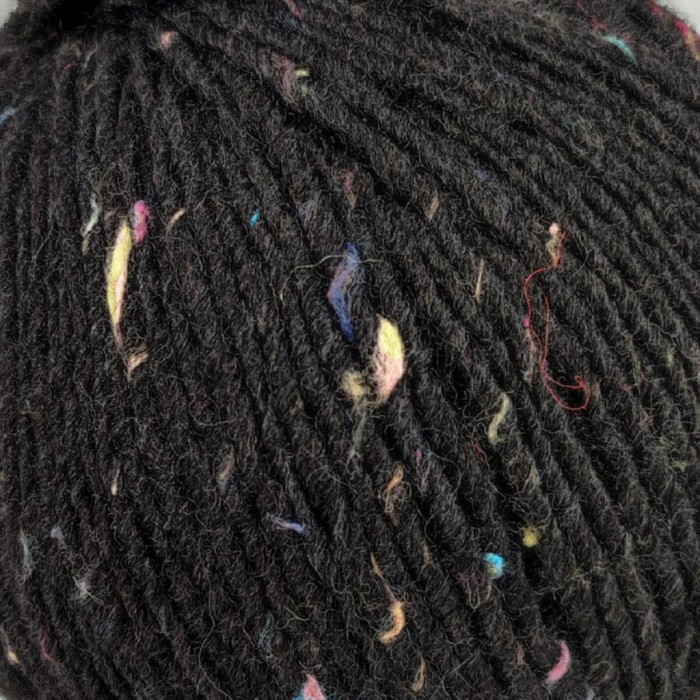 412 Пряжа Campolmi Filati Tweed, 100г - 250м, чорний, 50% вовна, 50% акрил