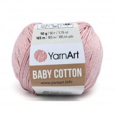 413 Пряжа Baby Cotton 50гр - 165 м (пудра). YarnArt