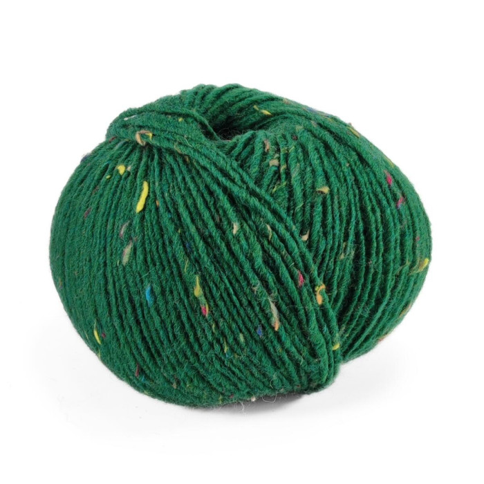 413 Пряжа Campolmi Filati Tweed, 100г - 250м, зелений, 50% вовна, 50% акрил