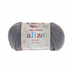 119 Пряжа Baby Wool 50гр - 175м (Сірий) Alize