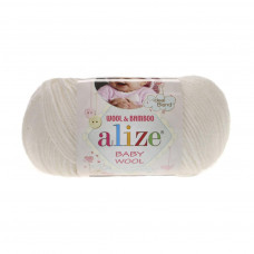 62 Пряжа Baby Wool 50гр - 175м (Молочний) Alize