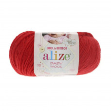 56 Пряжа Baby Wool 50гр - 175м (Червоний) Alize