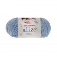 350 Пряжа Baby Wool 50гр - 175м (Блакитний) Alize