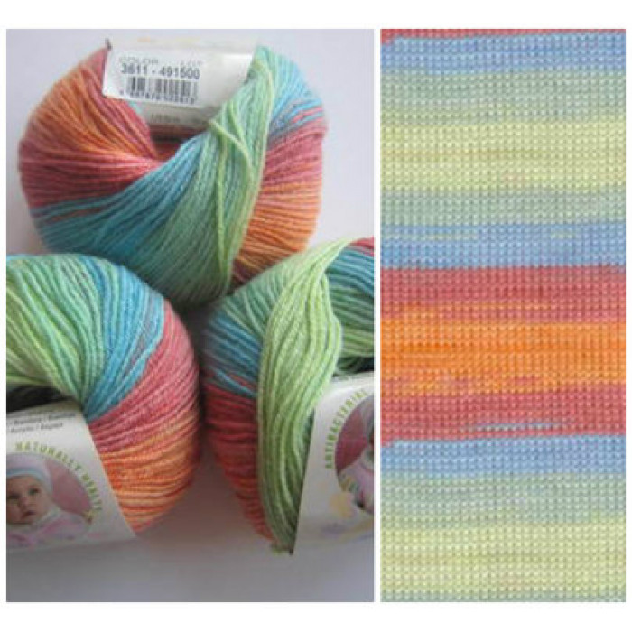 3611 Пряжа Baby Wool Batik 50гр - 175м (Різнокольорова) Alize(Знятий з виробництва)