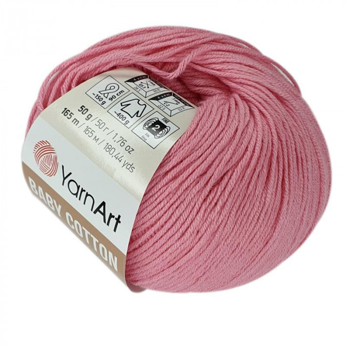 414 Пряжа Baby Cotton 50гр - 165 м (рожевий). YarnArt