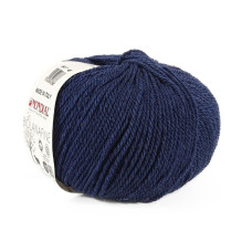 417 Пряжа Mondial BioLanaFine, 50г - 175м, темно-синій, 100% вовна