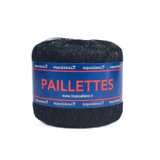 419 Пряжа Tropical Lane Paillettes, 25г - 195м, чорний+паєтка чорна, 100% поліестер