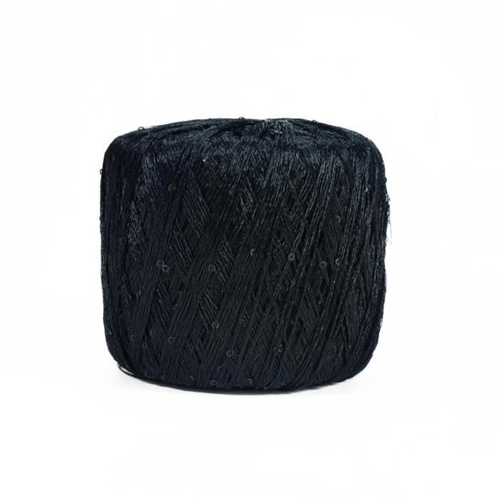 419 Пряжа Tropical Lane Paillettes, 25г - 195м, чорний+паєтка чорна, 100% поліестер