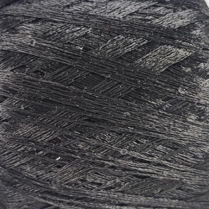 419 Пряжа Tropical Lane Paillettes, 25г - 195м, чорний+паєтка чорна, 100% поліестер