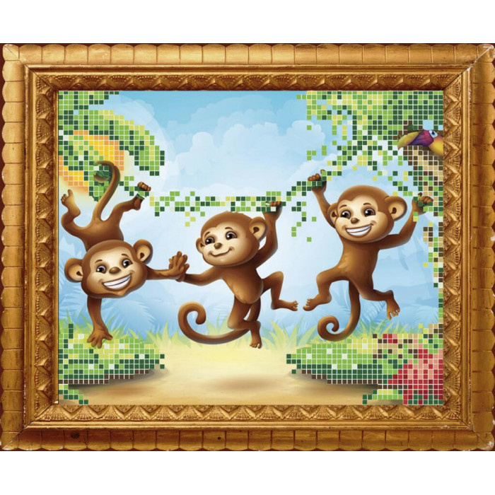 АР 4513 Символ 2016 Три мавпочки. Повна скриня. Схема для вишивання бісером