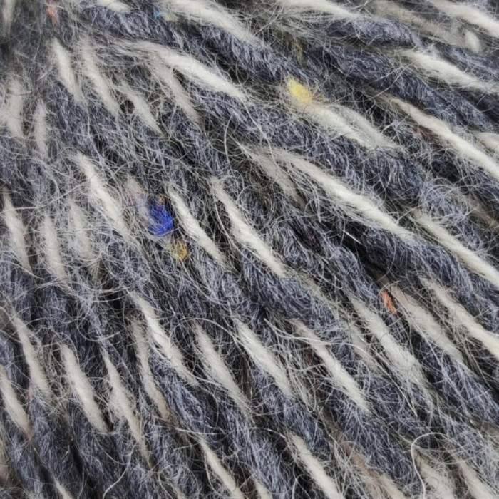 42 Пряжа Campolmi Filati Pierrot, 100г - 115м, білий-сірий, 25% мохер, 50% вовна, 25% акрил